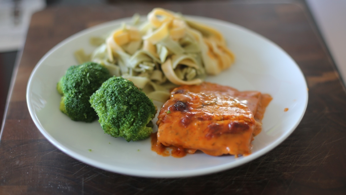 Lachs-Sahne Gratin